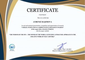 Azərbaycanlı tədqiqatçı Ankarada beynəlxalq elmi konqresdə məruzə ilə çıxış edib&nbsp;&nbsp;