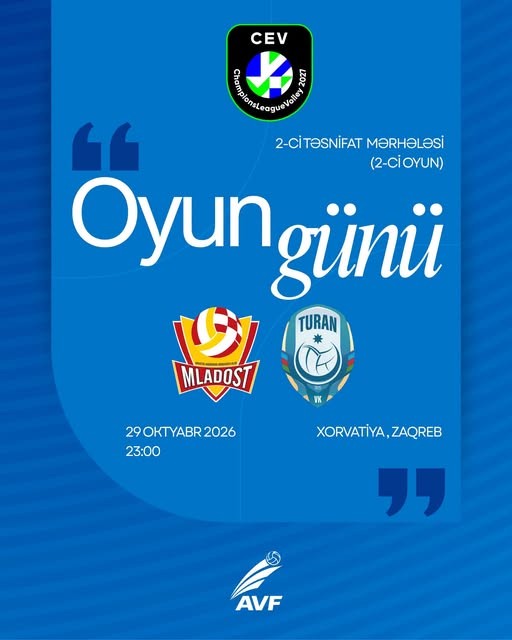 \"Turan\" CEV Çempionlar Liqasının II təsnifat mərhələsində cavab oyununa çıxır
